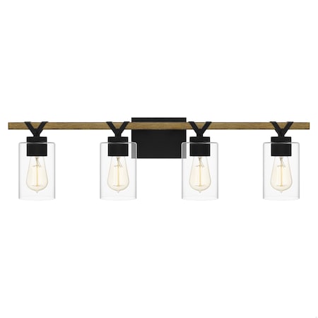 Quoizel Devon Court 4-Light Matte Black Vanity Light DEVN8632MBK